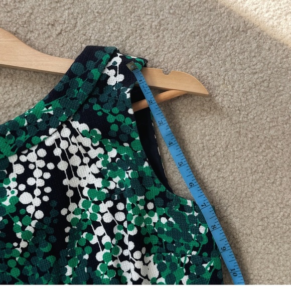 NEW Boden Martha Shift Dress Green Black Print Sleeveless Cotton Blend Size 2 - Picture 8 of 13